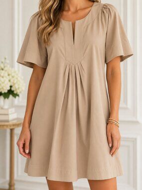 Tan/Beige Casual Flowy Dress